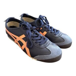 Onitsuka Tiger MEXICO 66 Sneakers Women Sz US 7.5 EU 39 Navy Blue Orange Leather